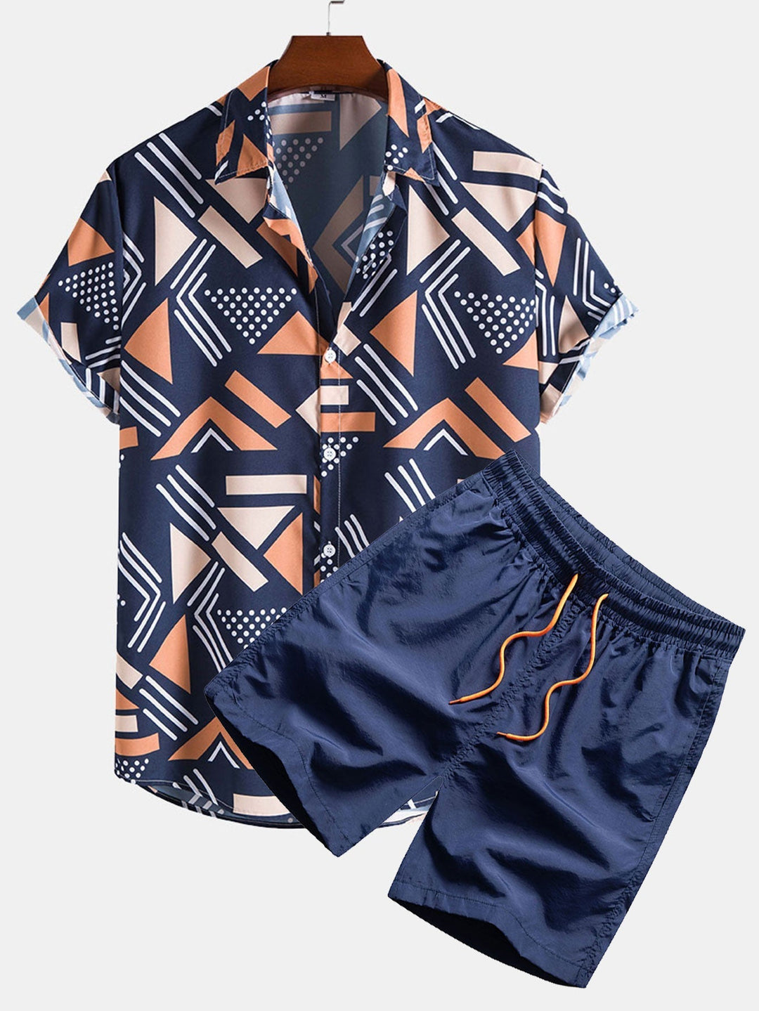 Keanu | Geometric Print Shirt & Swim Shorts