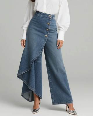 Dinaya | Denim Wrap Trousers