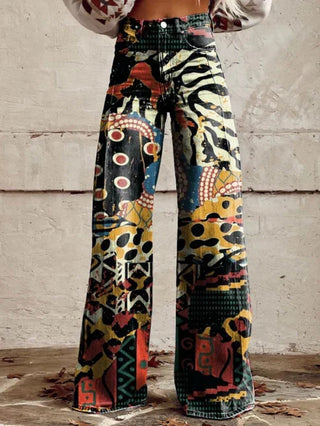 Cirilla | Vibrant Retro Wide-Leg Trousers