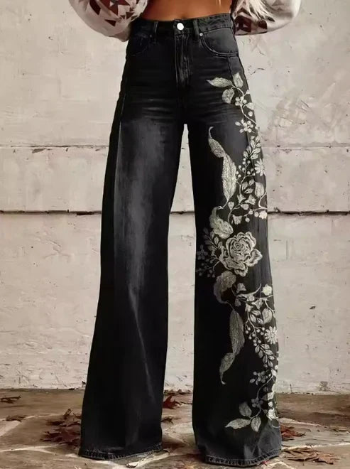 Cirilla | Vibrant Retro Wide-Leg Trousers