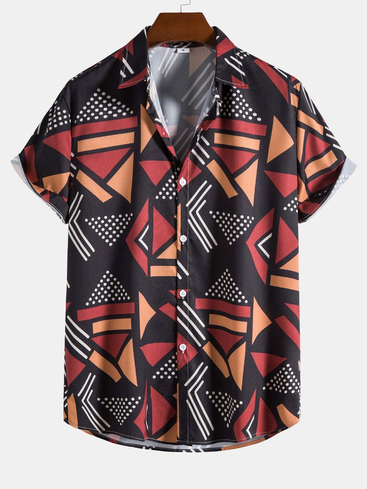 Keanu | Geometric Print Shirt & Swim Shorts