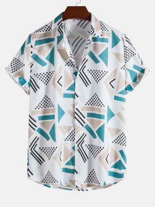 Keanu | Geometric Print Shirt & Swim Shorts