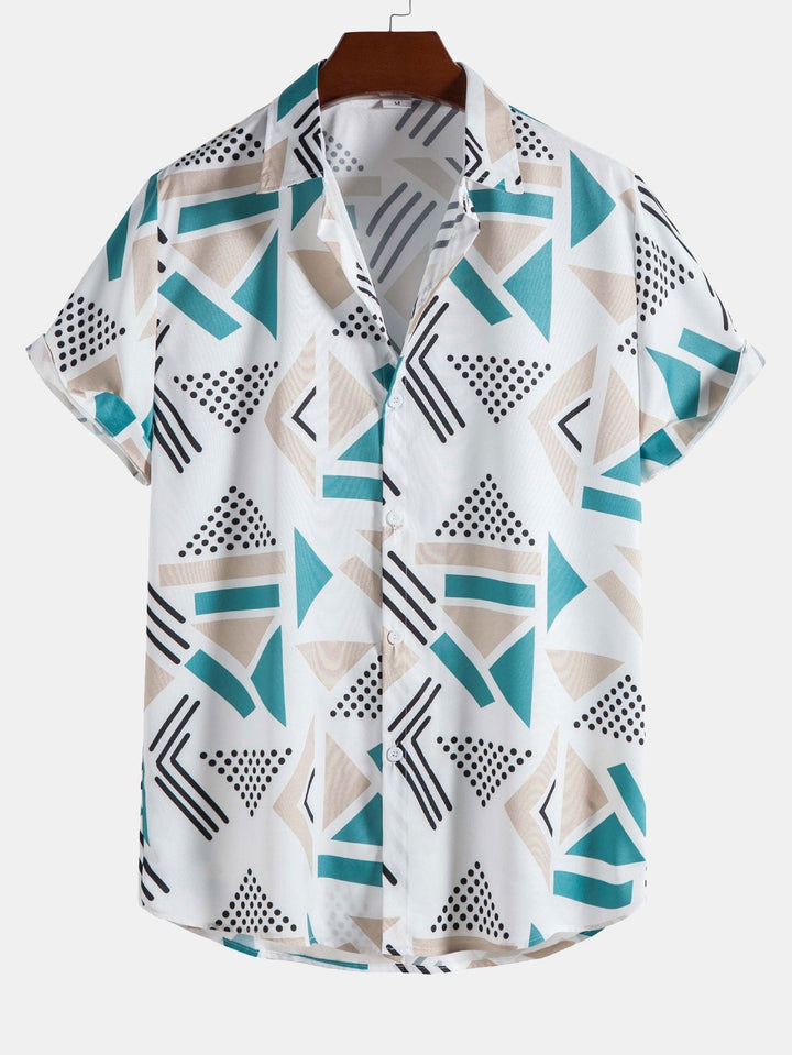 Keanu | Geometric Print Shirt & Swim Shorts