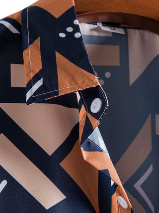 Keanu | Geometric Print Shirt & Swim Shorts