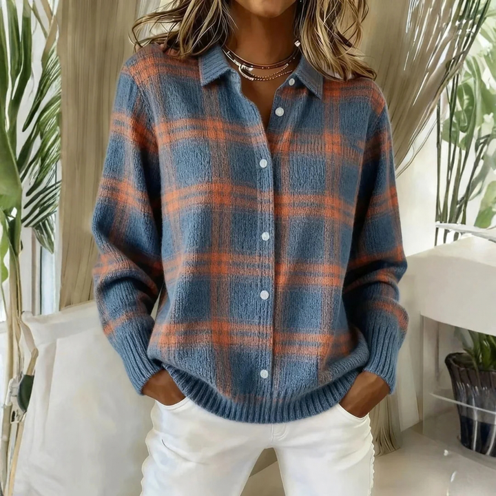 Olivia| Plaid Knit Cardigan