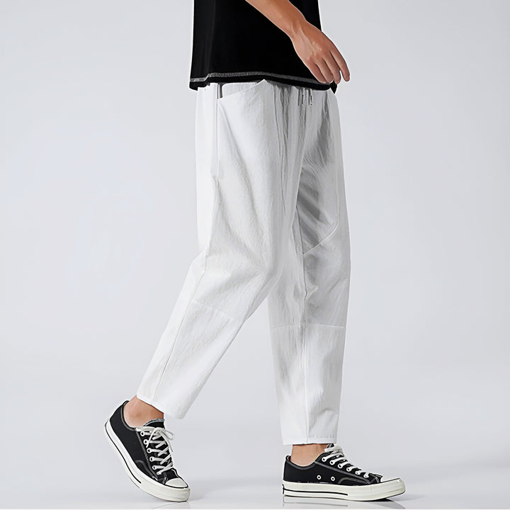 Harrison | Relaxed Cotton-Linen Cropped Trousers