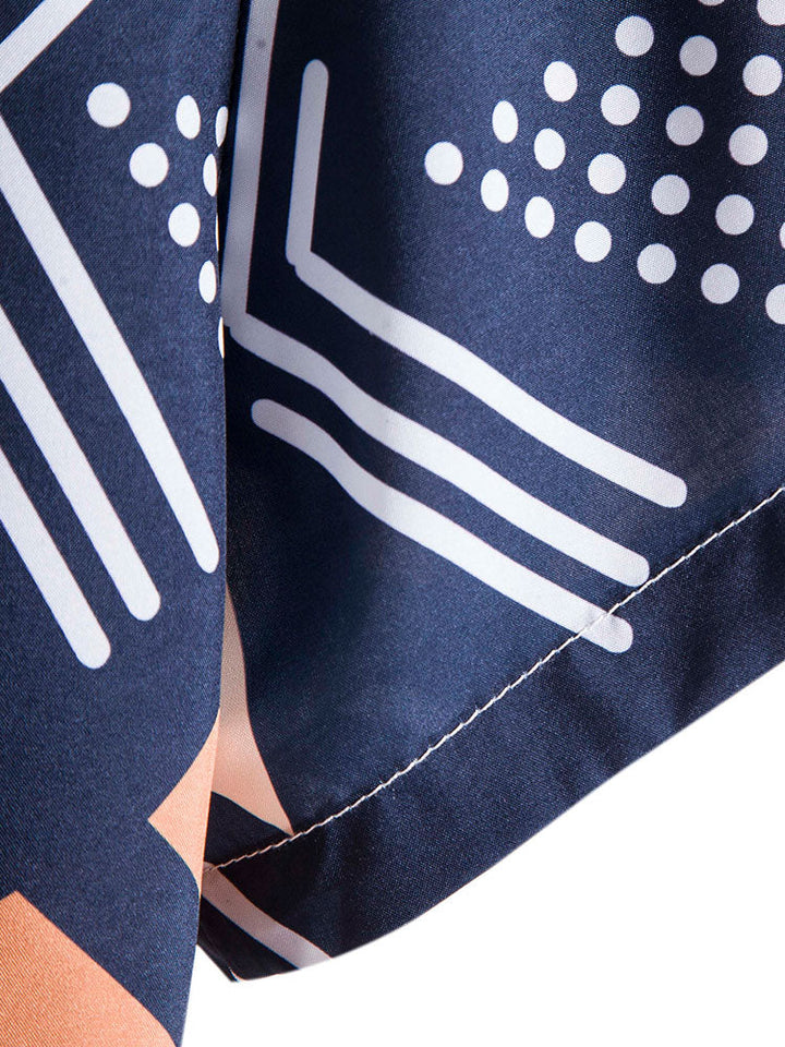Keanu | Geometric Print Shirt & Swim Shorts