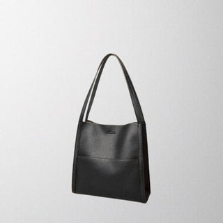 Valérie Dupré - Solid color simple genuine leather shoulder bag