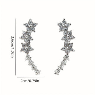 FLORAL RHINESTONE GOLD EARRINGS