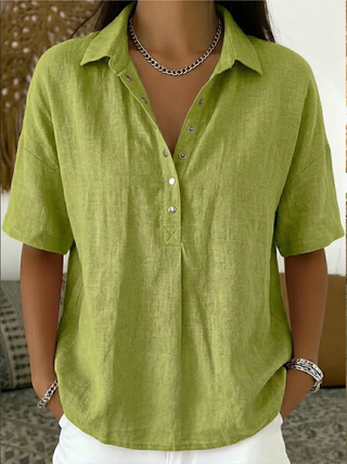 Tessa | Blouse with Collar and Button Detail (TEMPORARILY 1+1 FREE!)