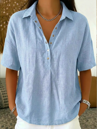 Tessa | Blouse with Collar and Button Detail (TEMPORARILY 1+1 FREE!)
