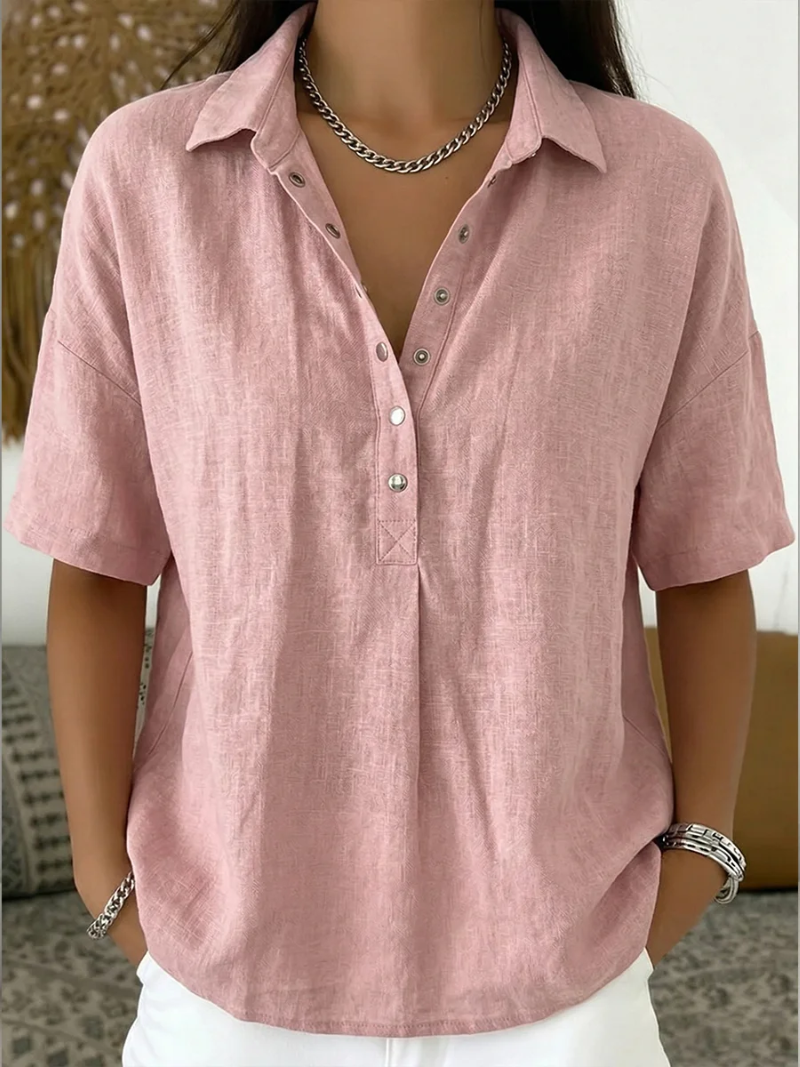 Tessa | Blouse with Collar and Button Detail (TEMPORARILY 1+1 FREE!)