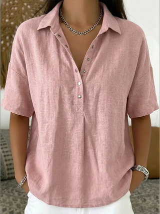 Tessa | Blouse with Collar and Button Detail (TEMPORARILY 1+1 FREE!)