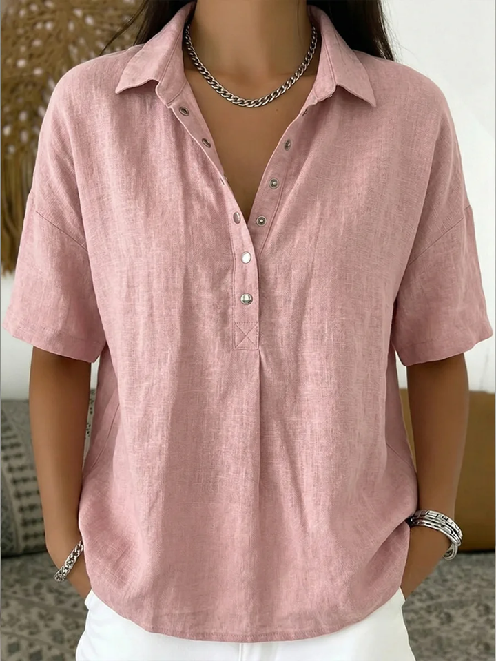 Tessa | Blouse with Collar and Button Detail (TEMPORARILY 1+1 FREE!)