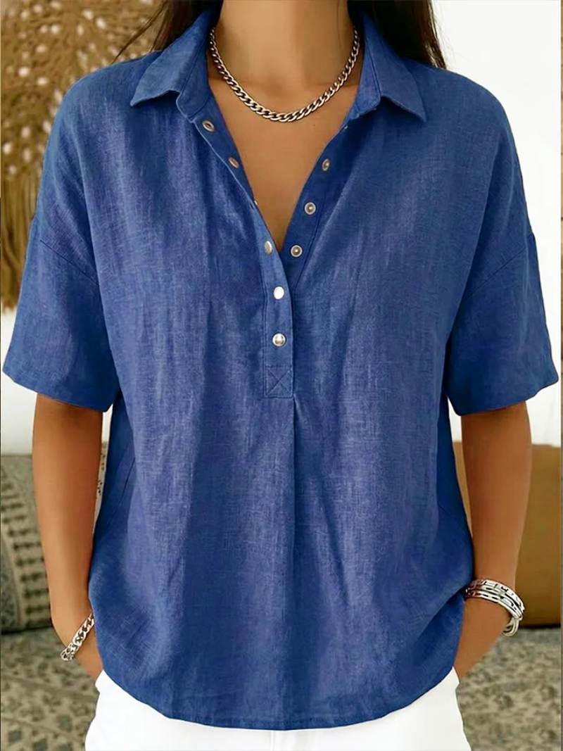 Tessa | Blouse with Collar and Button Detail (TEMPORARILY 1+1 FREE!)