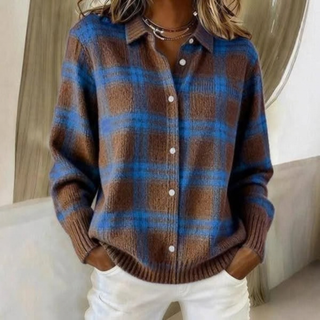 Olivia| Plaid Knit Cardigan