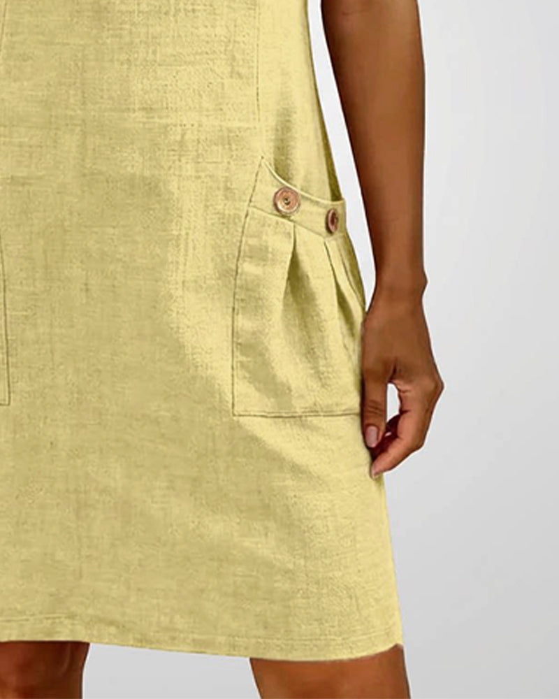 Clara™ | Cotton Dress with Zipper Pocket