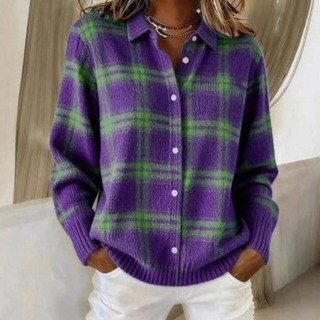 Olivia| Plaid Knit Cardigan