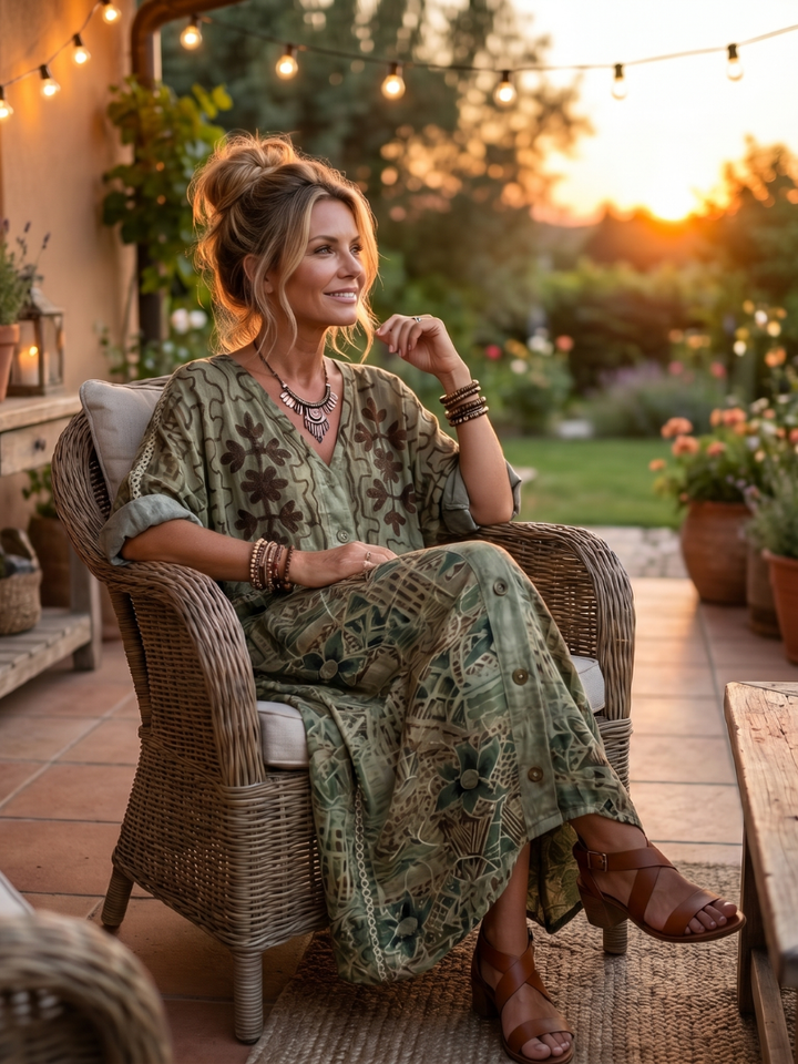 Aleta | Oversized Midi Dress with Buttons and Pockets
