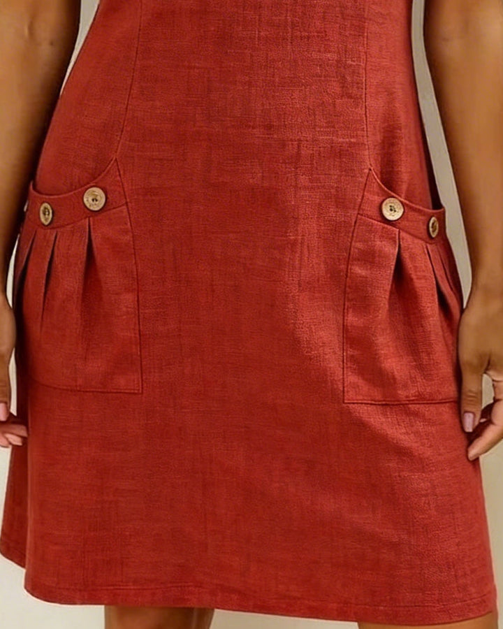 Clara™ | Cotton Dress with Zipper Pocket