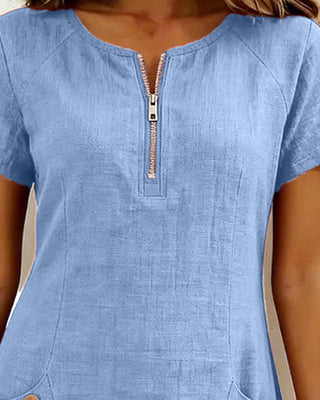 Clara™ | Cotton Dress with Zipper Pocket