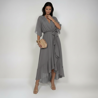 MARTA | V-Neck Chiffon Dress