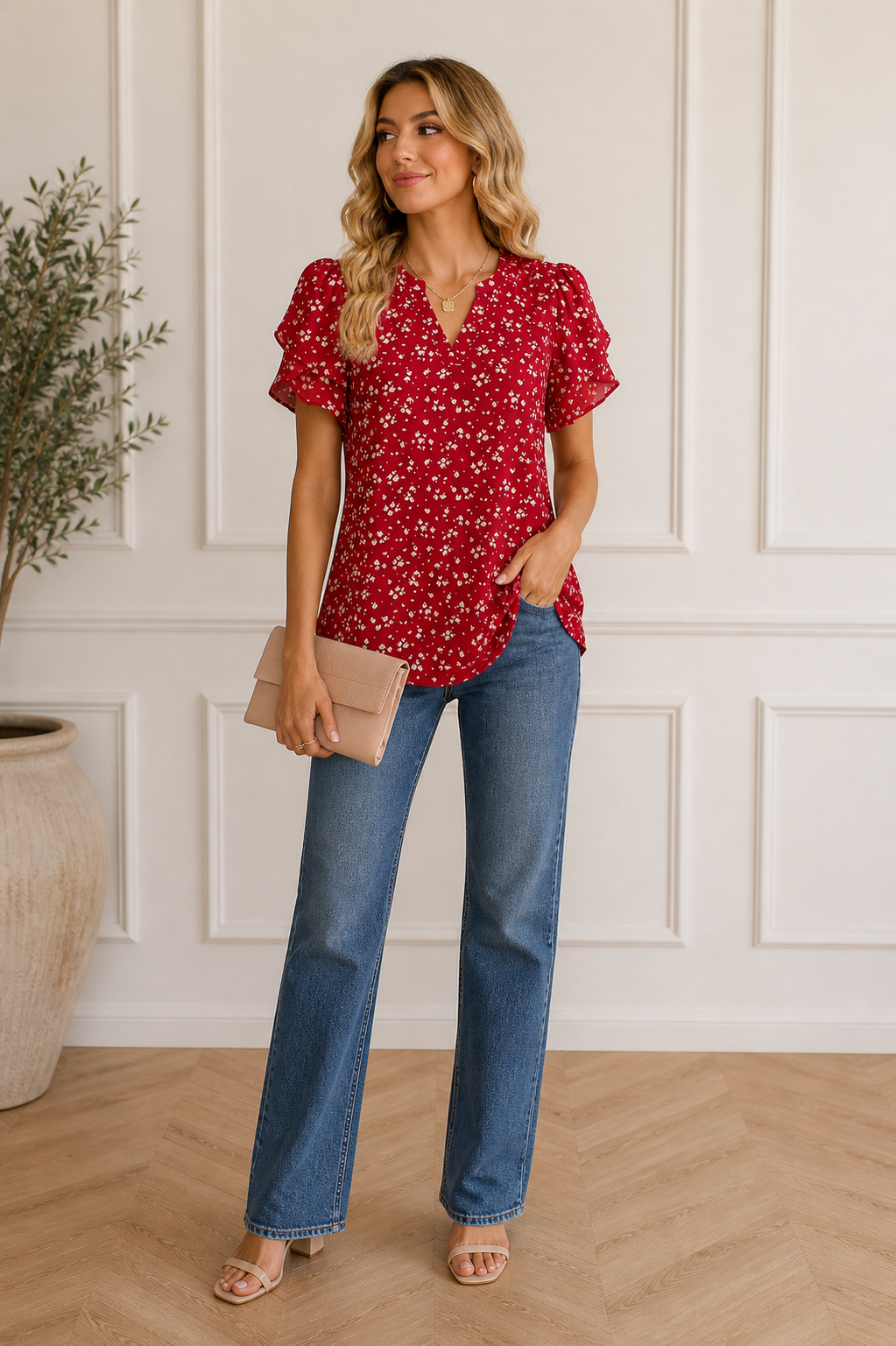 Amara – Floral Puff Sleeve Blouse