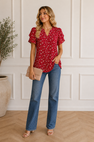 Amara – Floral Puff Sleeve Blouse