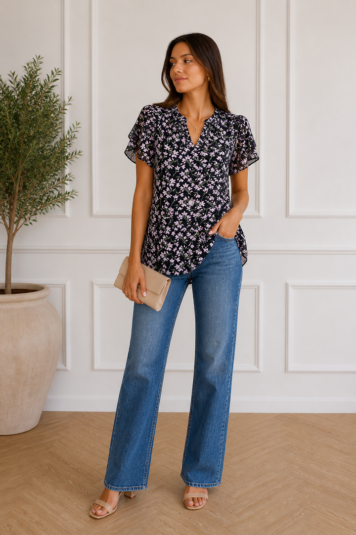 Amara – Floral Puff Sleeve Blouse