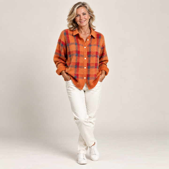 Olivia| Plaid Knit Cardigan
