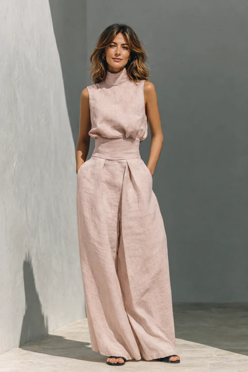 Élise – Linen Flow Jumpsuit