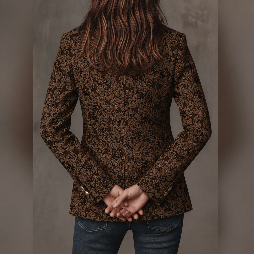 Loretta – Jacquard Blazer in Cashmere Fitted