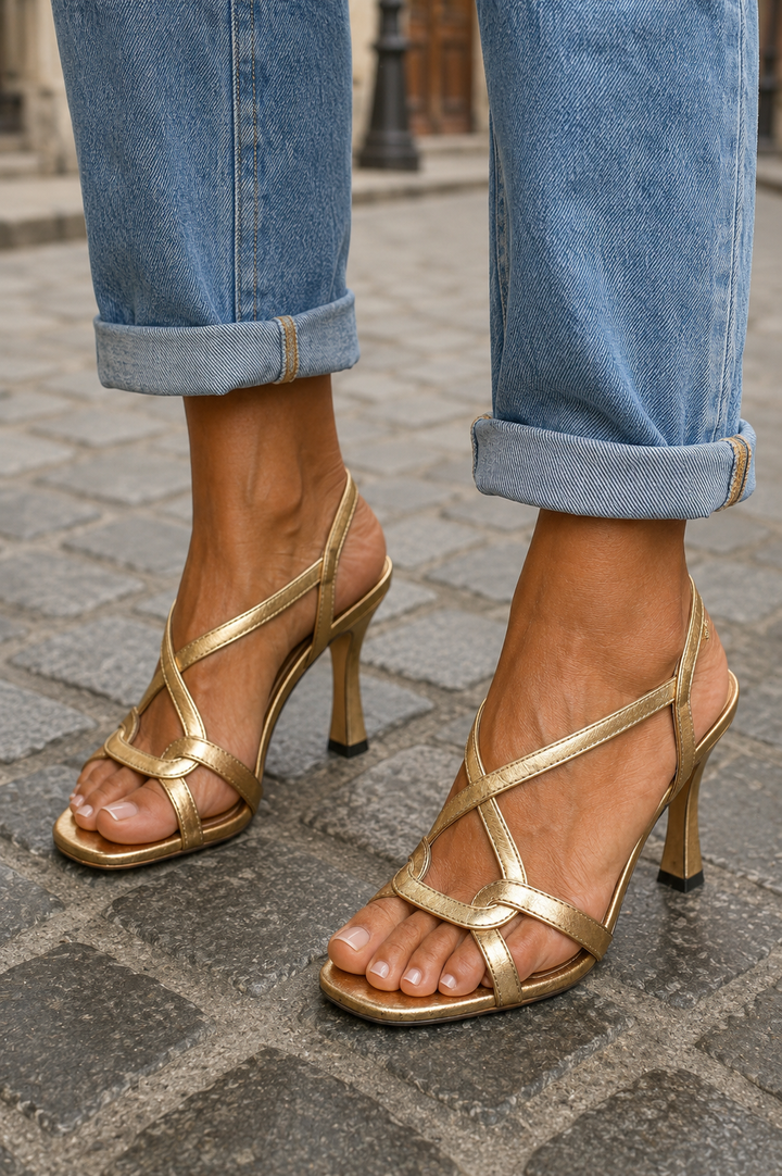 CASSIE | Golden Summer Charm Heeled Sandals