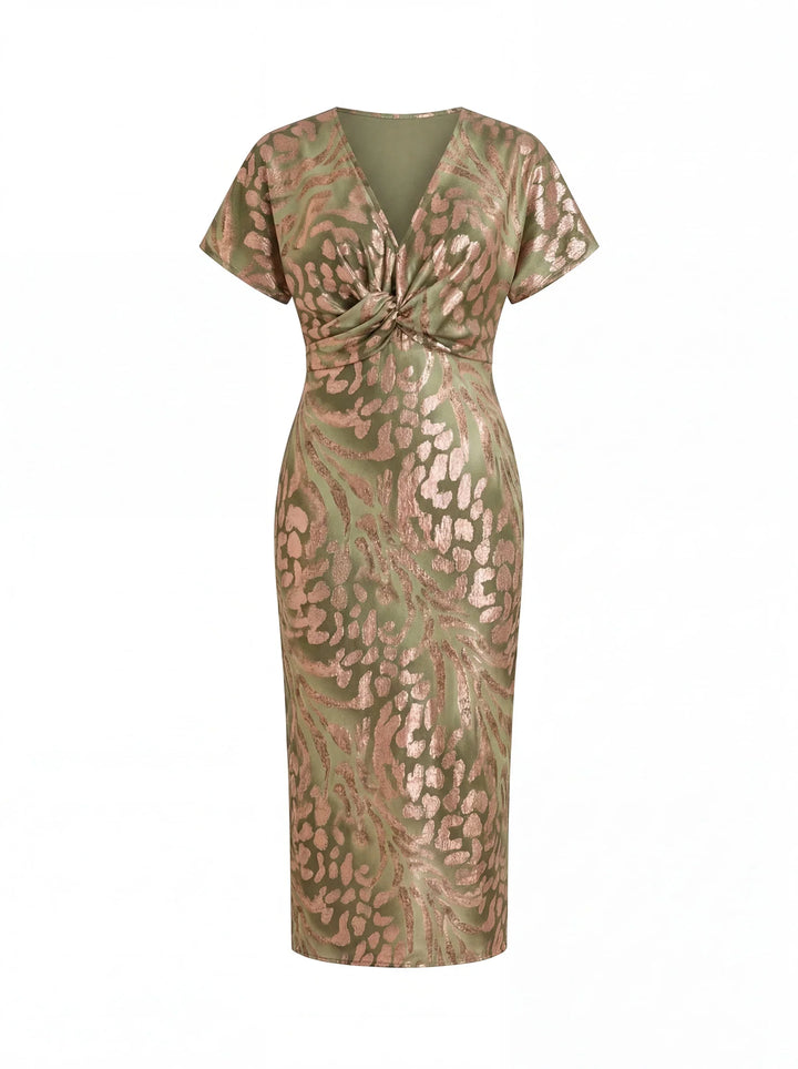 Selena – Golden Grace Midi Dress