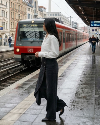 Dinaya | Denim Wrap Trousers