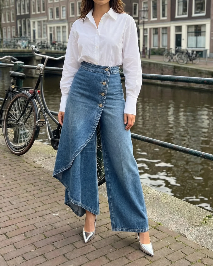 Dinaya | Denim Wrap Trousers