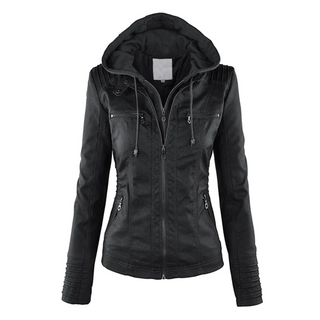 YSOLDE | LEATHER HOODED JACKET