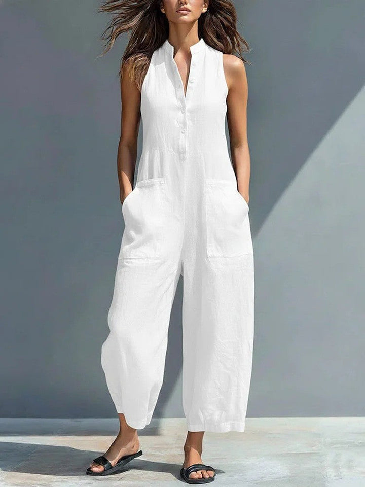 PHOEBE | WIDE-LEG BUTTONED JUMPSUIT