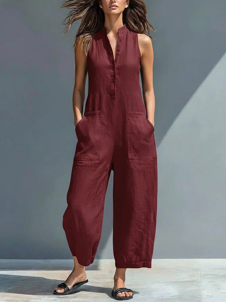 PHOEBE | WIDE-LEG BUTTONED JUMPSUIT