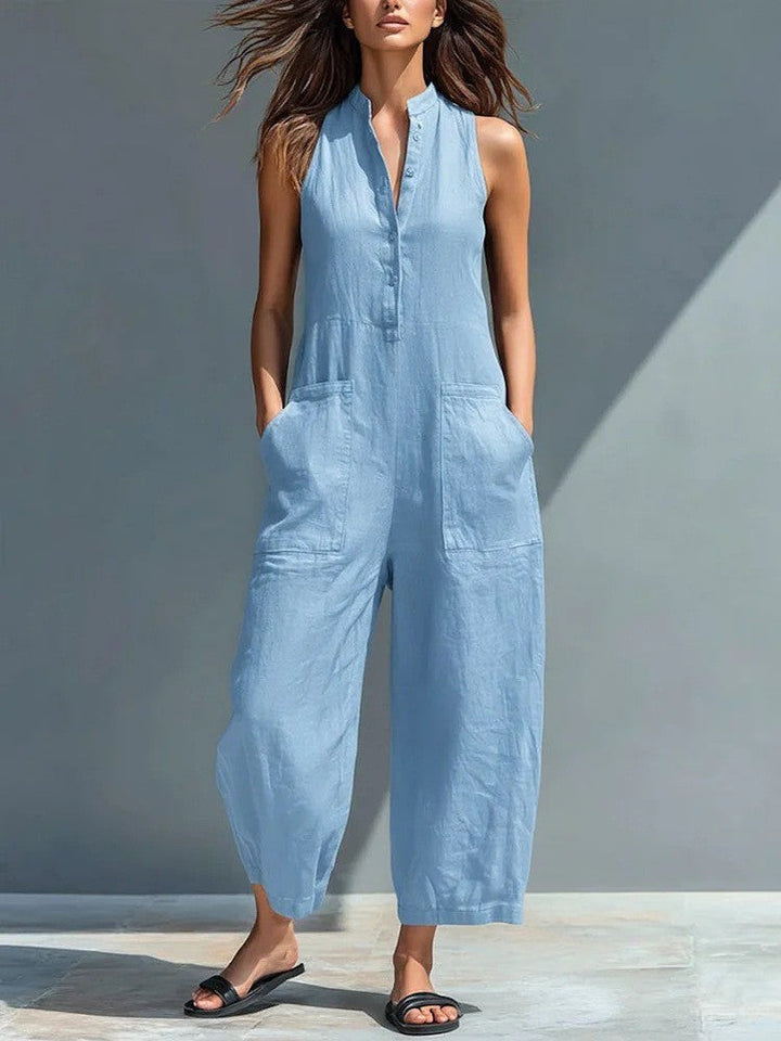 PHOEBE | WIDE-LEG BUTTONED JUMPSUIT