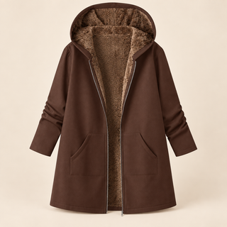 Evelyn™ | Cozy Sherpa-Lined Hooded Coat