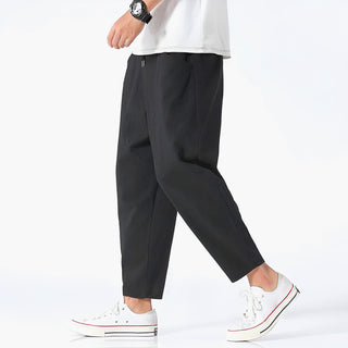 Harrison | Relaxed Cotton-Linen Cropped Trousers