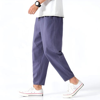 Harrison | Relaxed Cotton-Linen Cropped Trousers