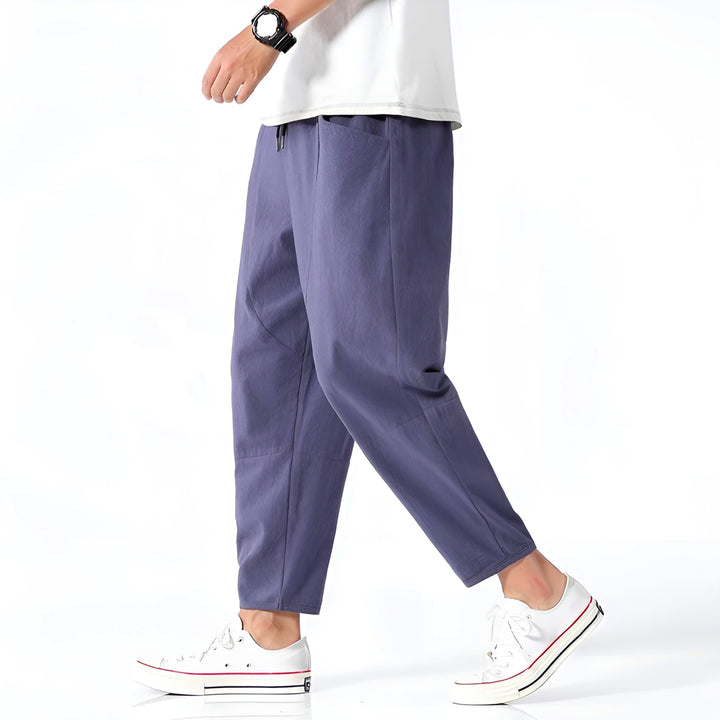 Harrison | Relaxed Cotton-Linen Cropped Trousers