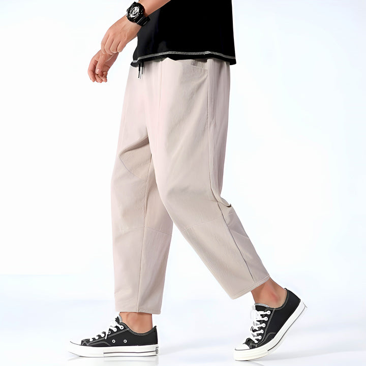 Harrison | Relaxed Cotton-Linen Cropped Trousers