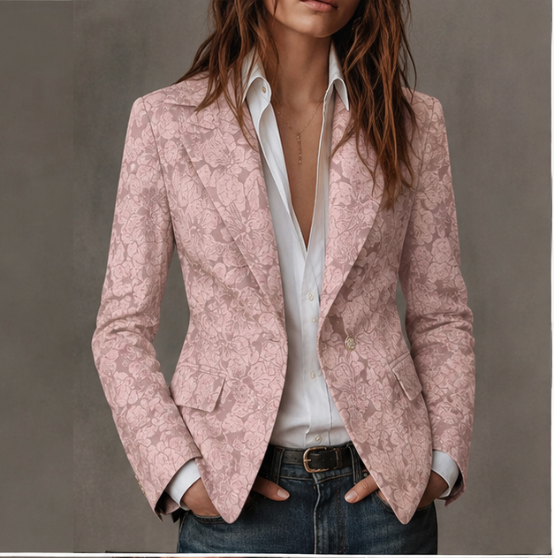 Loretta – Jacquard Blazer in Cashmere Fitted
