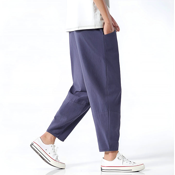 Harrison | Relaxed Cotton-Linen Cropped Trousers