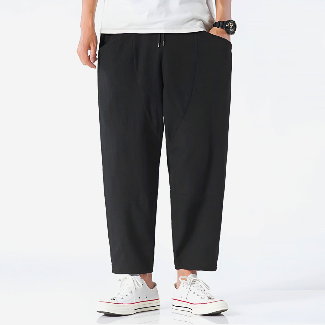 Harrison | Relaxed Cotton-Linen Cropped Trousers