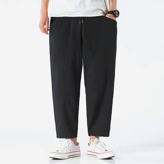 Harrison | Relaxed Cotton-Linen Cropped Trousers