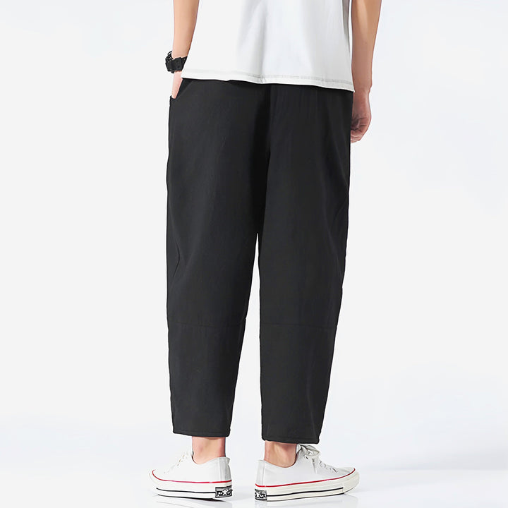 Harrison | Relaxed Cotton-Linen Cropped Trousers